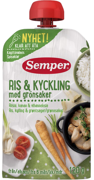 SEMPER from 6 m., rice and chicken puree, 120 g