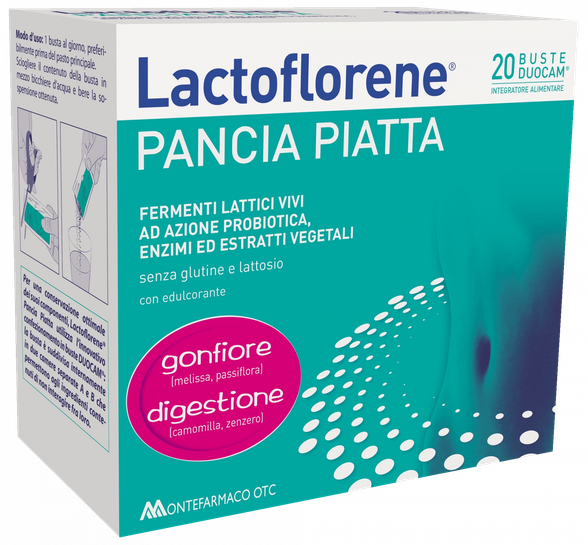 LACTOFLORENE Pancia Piatta pulveris, 20 gab.