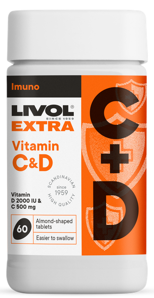 LIVOL  Extra Vitamīni C & D kapsulas, 60 gab.