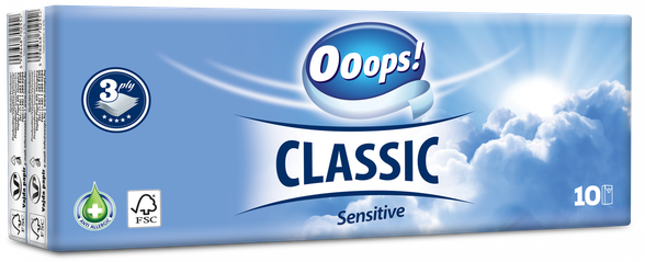 OOOPS! Classic Sensitive 10x10 cm facial tissue, 10 pcs.