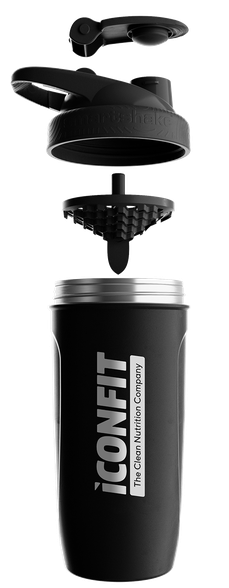 ICONFIT Reforce Stainless Steel 900ml Black šeikeris, 1 gab.