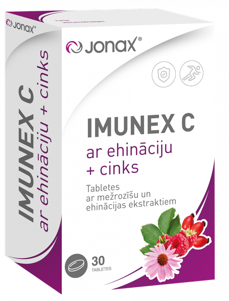 JONAX Imunex C ar ehināciju + cinks tabletes, 30 gab.