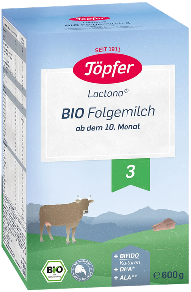 TOPFER Lactana Bio no 10 m. piena maisījums, 600 g