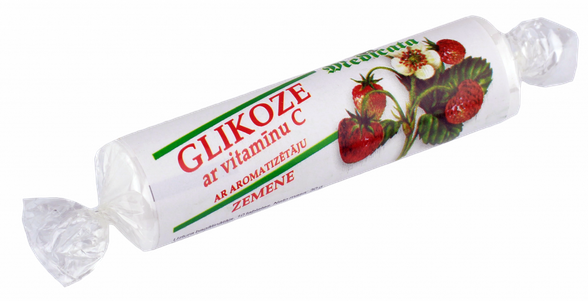 GLUCOSE with strawberry flavor pills, 10 pcs.