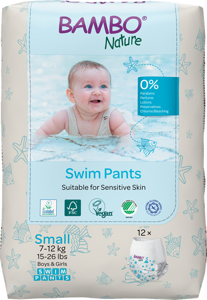 BAMBO Nature Swim Pants, S, 7-12 кг трусики, 12 шт.
