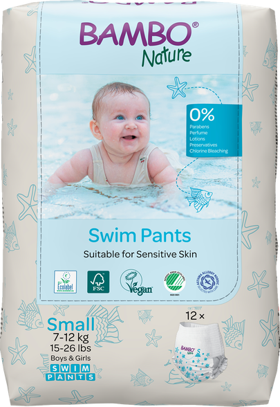 BAMBO Nature Swim Pants, S, 7-12 kg biksītes, 12 gab.