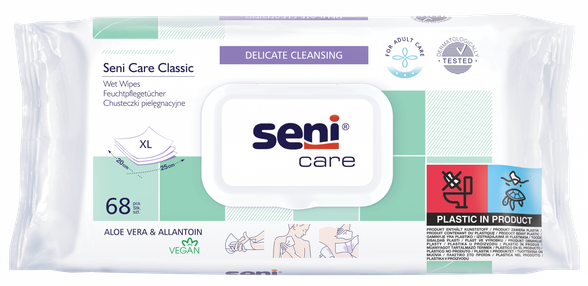 SENI Care Classic Aloe+ wet wipes, 68 pcs.