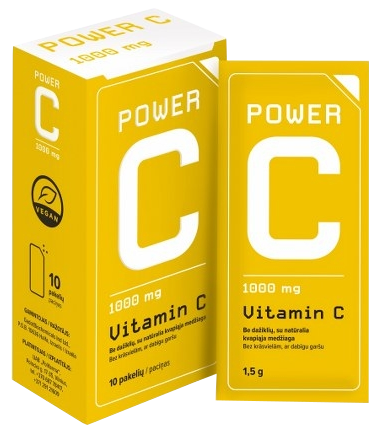 BIOFARMACIJA Power C Vitamīns C pulveris, 10 gab.