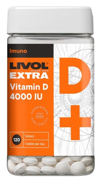 LIVOL  Extra Vitamin D 4000IU tabletes, 120 gab.