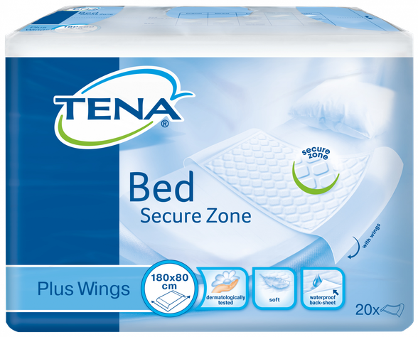 TENA Bed Plus Wings 180x80 cm absorbent bed pad, 20 pcs.