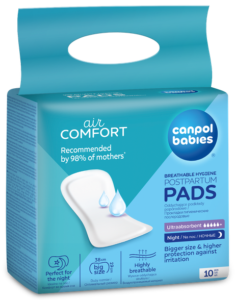 CANPOL  Babies Night 38x19 cm postpartum sanitary pads, 10 pcs.