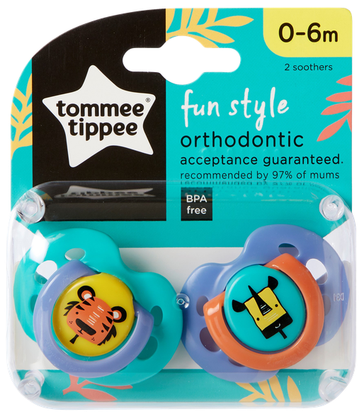 TOMMEE TIPPEE Fun unisex 0-6 м соска, 2 шт.