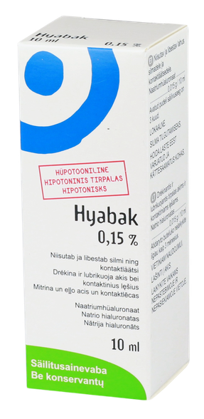 HYABAK 0,15 % acu pilieni, 10 ml