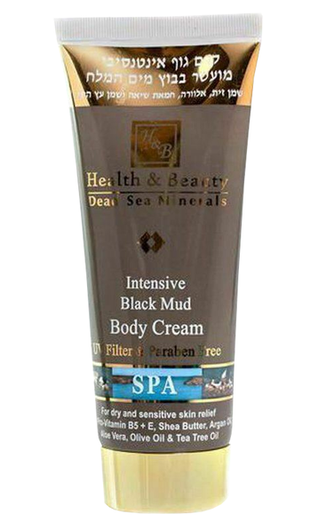 HEALTH&BEAUTY Dead Sea Minerals Intensive Black Mud ķermeņa krēms, 200 ml