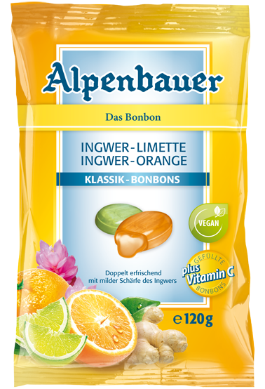 ALPENBAUER Ingwer- Limette- Orange BIO candies, 120 g