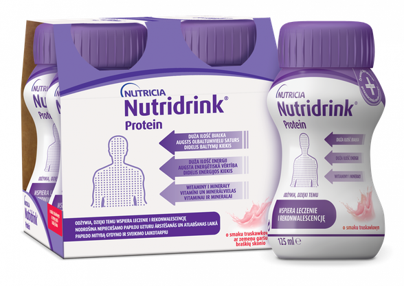 NUTRICIA Nutridrink Protein со вкусом клубники 125 мл, 4 шт.