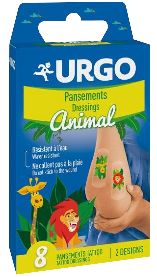 URGO  Animal TATOO plāksteris, 8 gab.