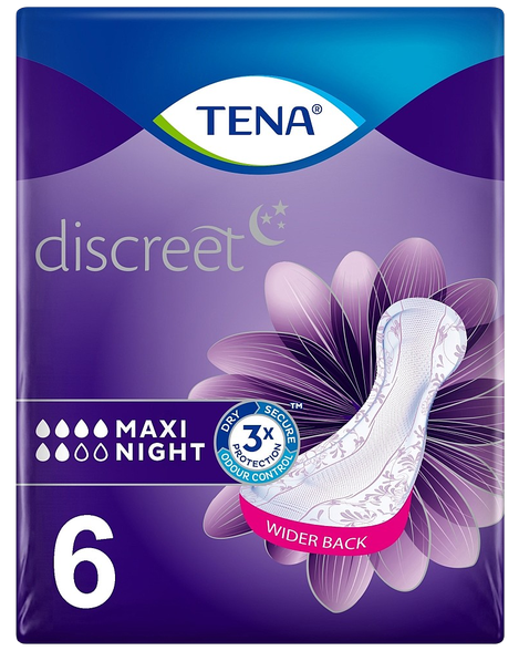 TENA Discreet Maxi Night urological pads, 6 pcs.