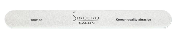 SINCERO SALON Profesional 100/180 White nail file, 1 pcs.
