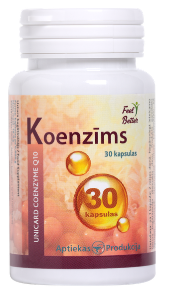 APTIEKAS PRODUKCIJA Koenzīms Q10 60 mg kapsulas, 30 gab.