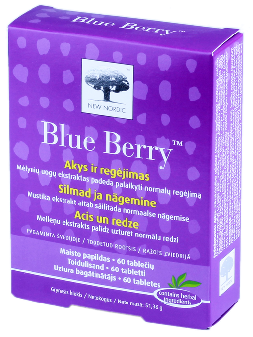 NEW NORDIC Blue Berry tabletes, 60 gab. - 1