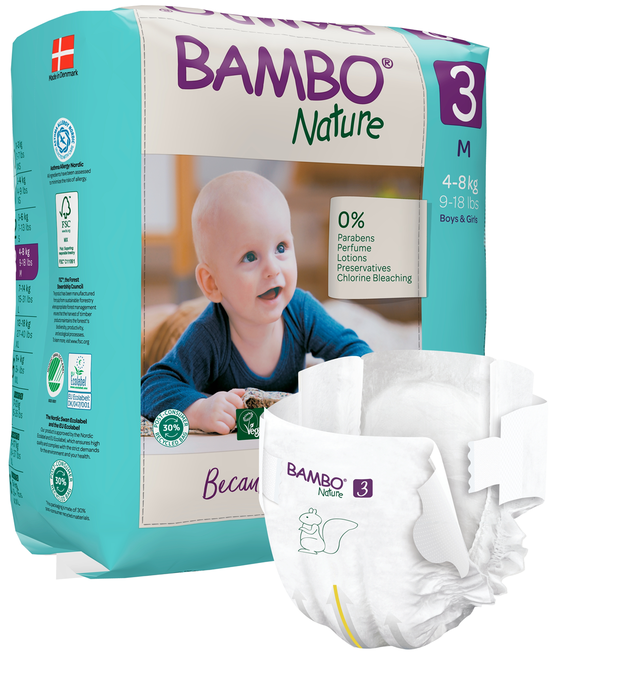 BAMBO NATURE Nature M-3, 4-8 kg autiņbiksītes, 28 gab. - 2