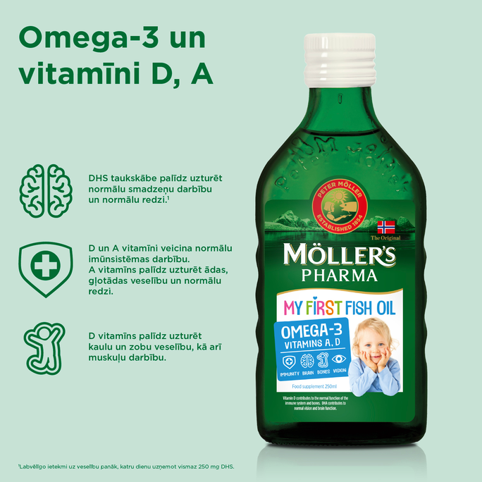 MOLLERS Baby My First Fish Oil Zivju Eļļa šķidrums, 250 ml - 2