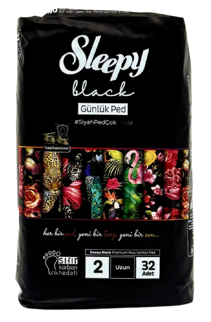 SLEEPY Black Long ikdienas ieliktnīši, 32 gab. - 1