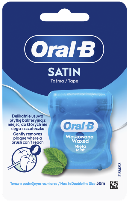 ORAL-B Satin Tape (50 m) zobu diegs, 1 gab. - 1