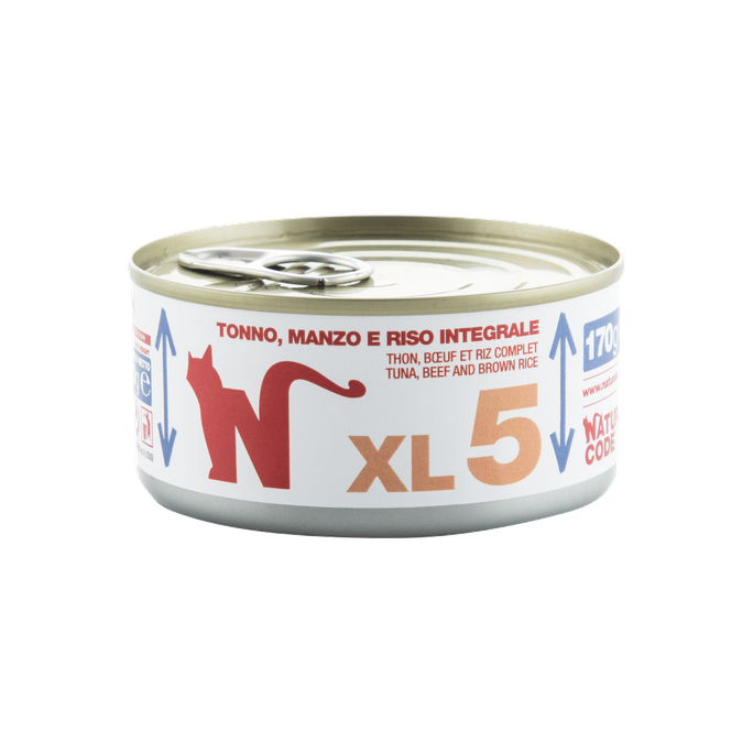 NATURAL CODE XL5 Tuncis, Liellops Un Brūnie Rīsi mitrā barība, 170 g - 1