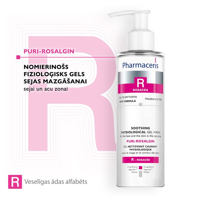 PHARMACERIS R Puri-Rosalgin želeja sejas mazgāšanai, 190 ml - 2