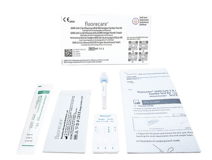 FLUORECARE COVID-19 +A/B grip +RSV tests, 1 gab. - 2