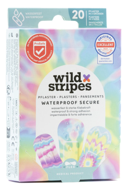 WILD STRIPES Waterproof Secure Rainbow plāksteris, 20 gab. - 1