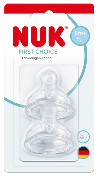 NUK First Choice+ TEAT S (0+ m) Silicone knupis, 2 gab. - 1