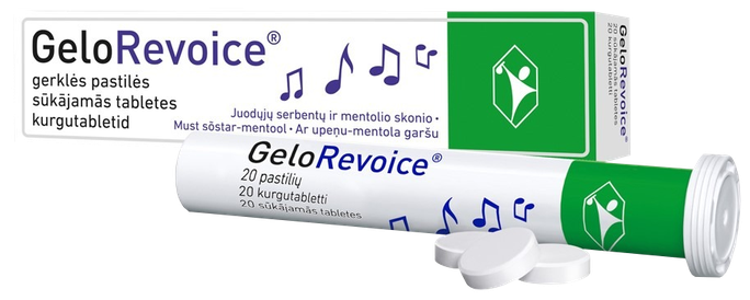 GELOREVOICE upeņu-mentola sūkājamās tabletes, 20 gab. - 1