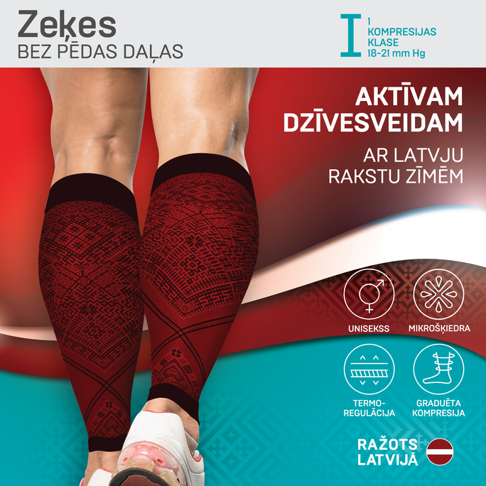TONUS ELAST Latviska dizaina LIMITED EDITION, 0408-01 Active, bordo/melns, 1.aug., 2.izm. kompresijas getras, 1 gab. - 2