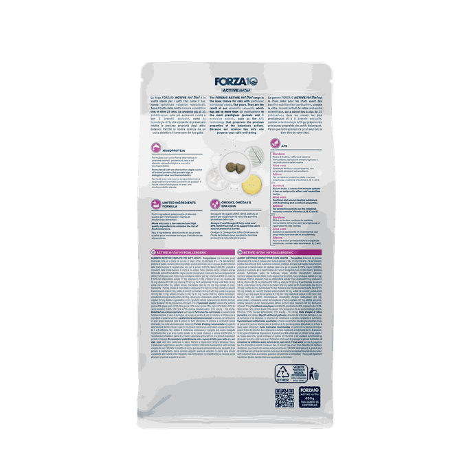 FORZA10 Active Vetdiet Cat Hypoallergenic, Kaķiem sausā barība, 400 g - 2