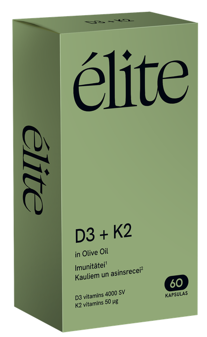 ELITE D3 + K2 kapsulas, 60 gab. - 1