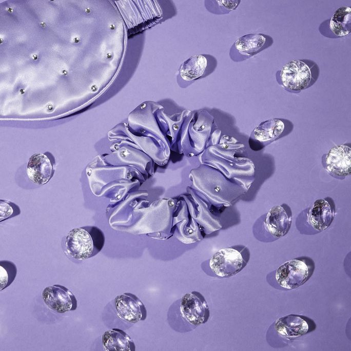 CRYSTALLOVE Crystalized Lillac zīda matu gumija, 1 gab. - 4