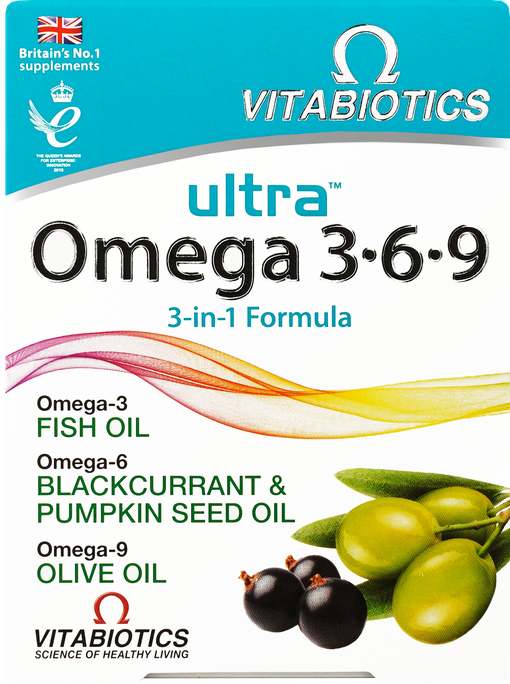 VITABIOTICS Ultra Omega 3-6-9 kapsulas, 60 gab. - 1