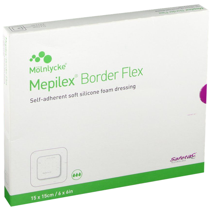 MEPILEX Border Flex 15 x 15 cm plāksteris, 5 gab. - 1