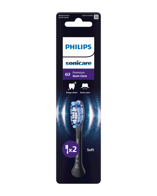 PHILIPS Sonicare Premium Gum Care (melni) elektriskās zobu birstes uzgaļi, 2 gab. - 1