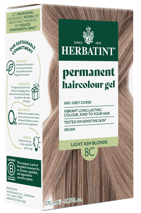 HERBATINT 8C Light Ash Blonde matu krāsa, 170 ml - 1