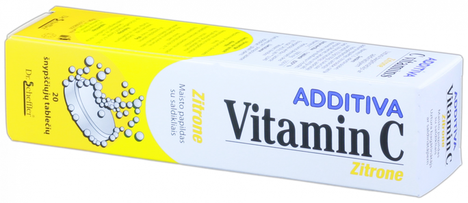 ADDITIVA Vitamin C Zitrone putojošās tabletes, 20 gab. - 1
