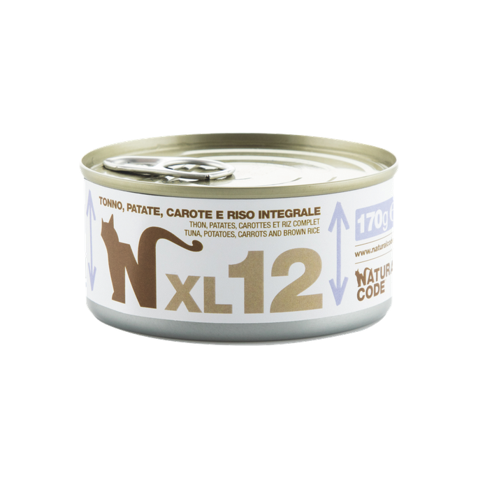 NATURAL CODE XL 12 Tuncis, Kartupeļi, Burkāni Un Brūnie Rīsi mitrā barība, 170 g - 1