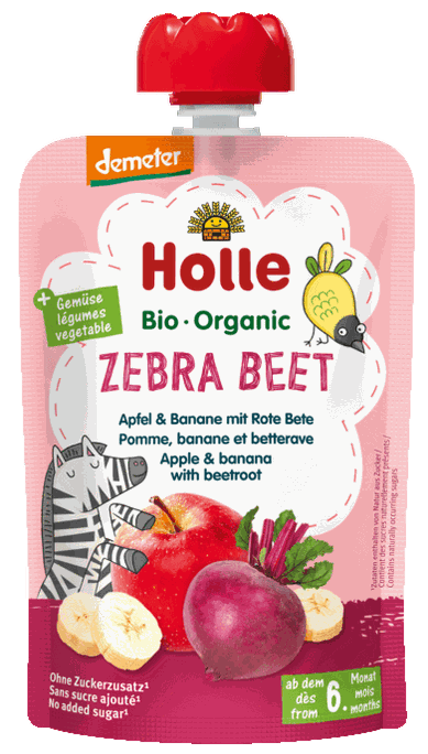 HOLLE Ābolu, banānu un biešu biezenis, 100 g - 1