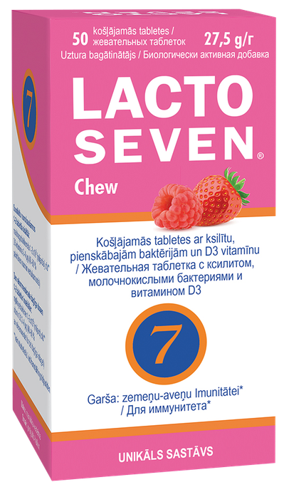 LACTO SEVEN Chew košļājamās tabletes, 50 gab. - 1