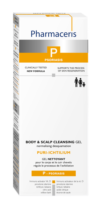PHARMACERIS P Psoriasis Puri-Ichtilium for Body and Scalp attīroša želeja, 250 ml - 2