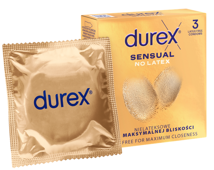 DUREX Sensual No Latex prezervatīvi, 3 gab. - 2
