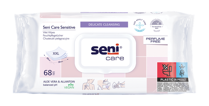 SENI Care Ph 5,5 mitrās salvetes, 68 gab. - 1